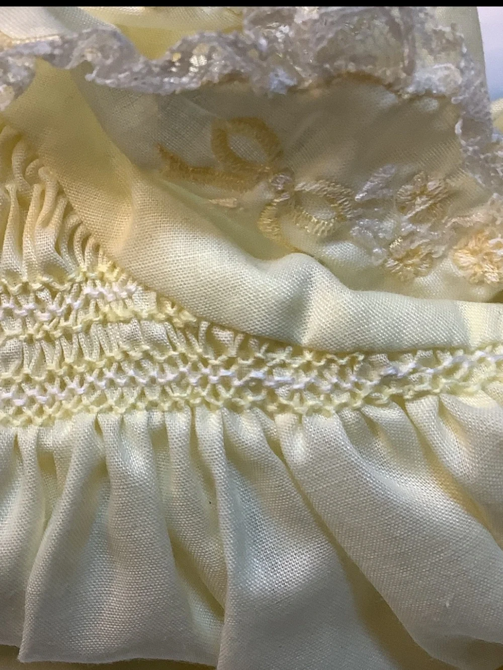 Vintage Cherub of the Philippines Smocked Baby Dress SZ 9 MO. EUC